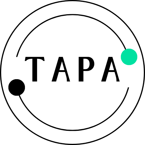 Logo de TAPA marketing digital. blanco